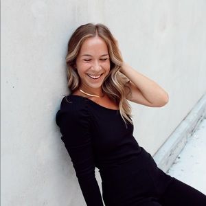 Candidly Chan black one shoulder bodysuit